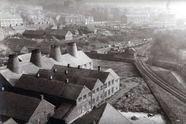 Robinson's, Brampton Brewery and the Brampton potteries were all connected to the railway line. - Chesterfield Museum.