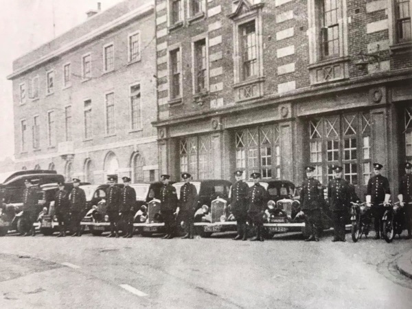 Police officers assembled outside Beetwell Street police station in around 1940. - Alan Taylor