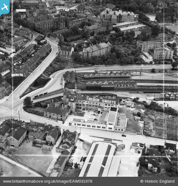 The Trebor Sweets Factory and Chesterfield Central Railway Station - Britain from above (3)