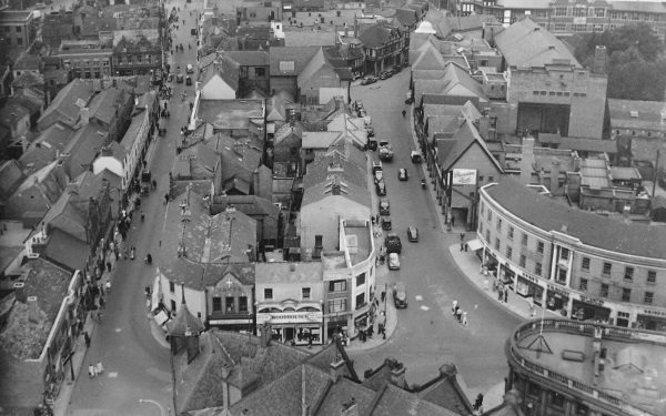 Aerial View of Burlington Street from the Parish Church, 1952 - Paul greenroad.