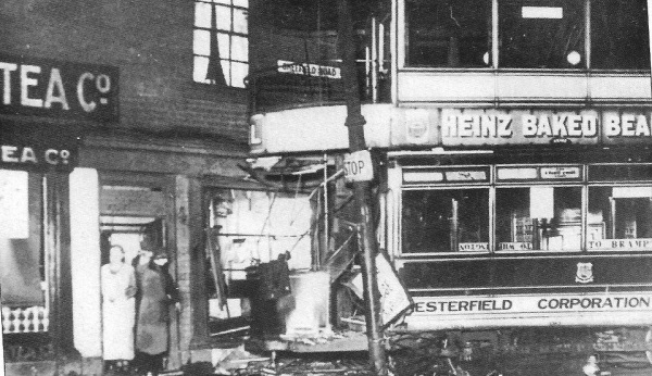 A tram crashed in Sheffield Road Stonegravels Oct 1926.- Mick Walpole