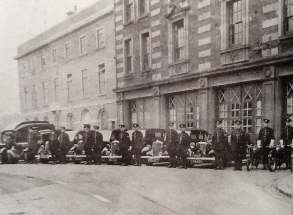 Police officers assembled outside Beetwell Street polices station Chesterfield in around 1940. - Alan Taylor