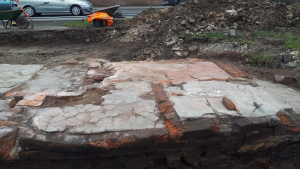 Holywell car park dig - remains of 19th century almshouses (2019) - Chesterfield Museum.