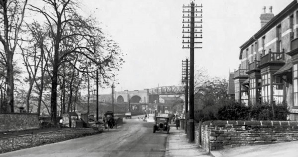 Horns Bridge from Hasland Rd late 1920s - Kev Walton