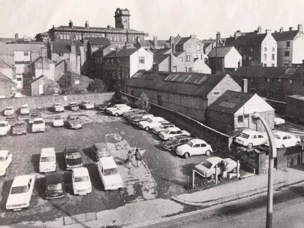 The back of Low Pavement seen from Markham road in 1973, before the redevelopment of the Yards. - Alan Taylor