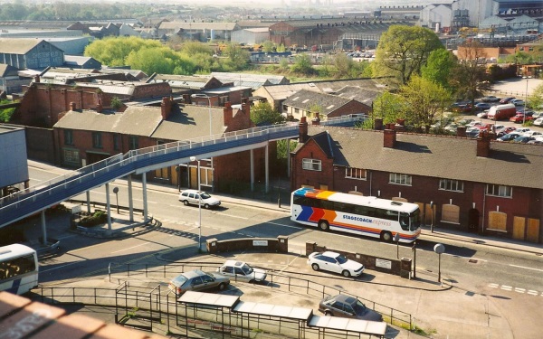 Bus Station and Footbridge, Markham Road, late 1990s.  - Paul Greenroad