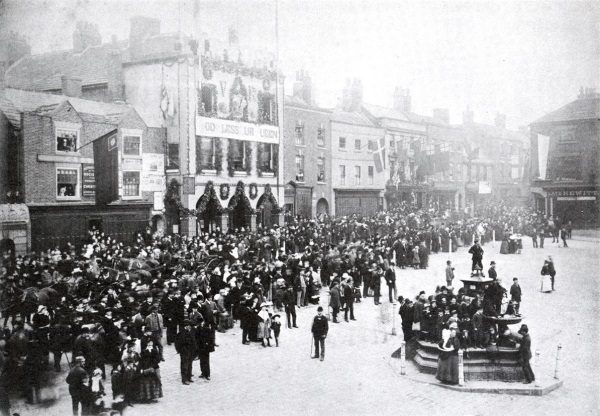 Market Place - golden Jubilee of Queen Victoria 1887 - Chesterfield Museum