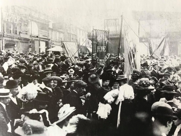 The Sunday school demonstration in the Market Place, on Whit Monday in 1911. - Alan Taylor