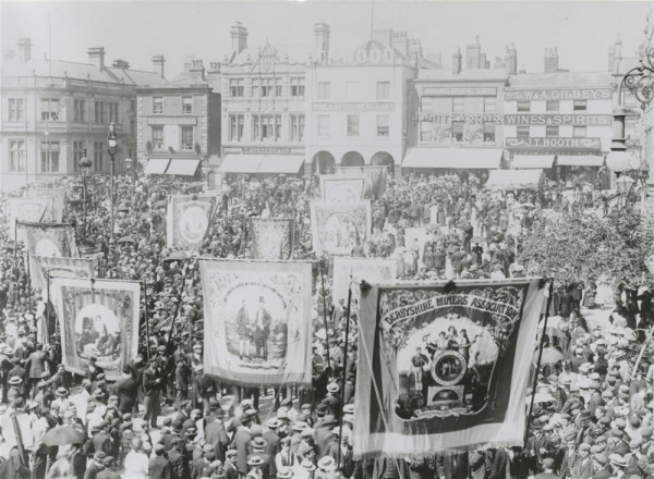 miners-demonstration in Chesterfield Market - Chesterfield Museum