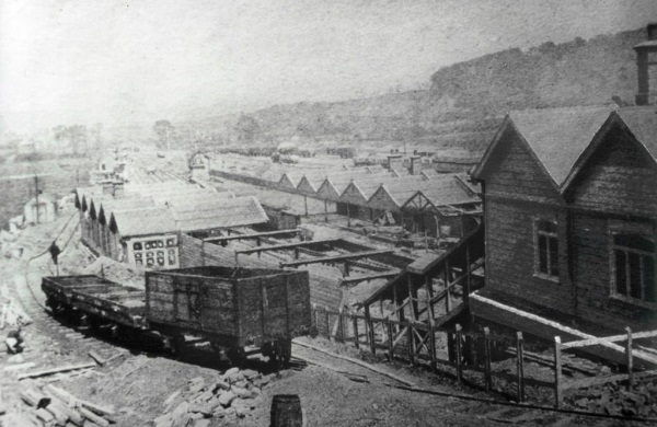 (Chesterfield central 11) Chesterfield Central being built around the 1890's(unknown Photographer). Thanks to Richard Bradley.