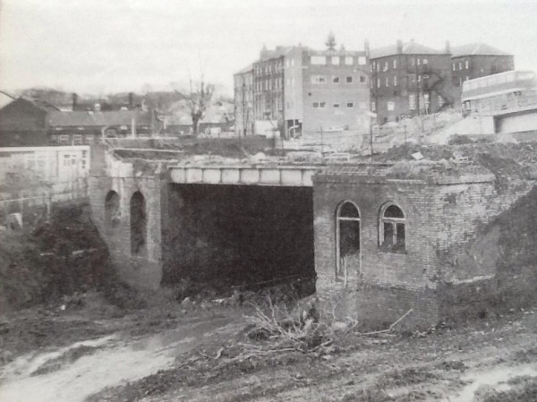 The remains of the station tunnel Leading past Hollis Lane around 1963-4.  - Alan Taylor