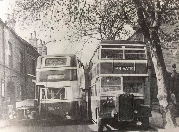 Buses in Saltergate - 1948. - Alan Taylor