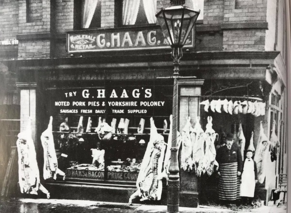 G. Haag’s butcher’s shop, Beetwell Street, Chesterfield, c.1910. - Alan Taylor