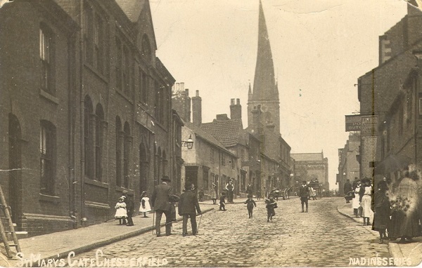 St Mary's Gate, c 1900. - Chesterfield Museum