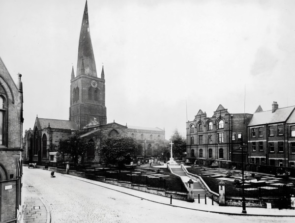 St Mary's and All Saints'  showing the Calvary War Memorial Cross c.1920