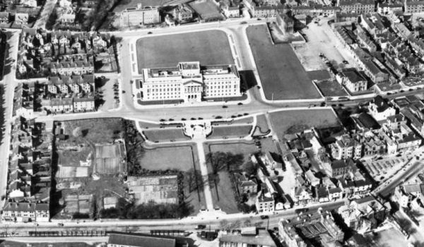 Aerial view of Town Hall, 1952.  - Rob Marriott