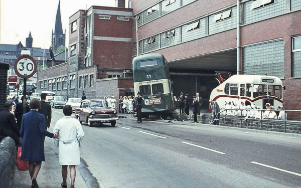 Bus crash outside Trebor Factory, Chesterfield, 1967 - Paul Greenroad