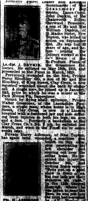 Derbyshire Times Obituary